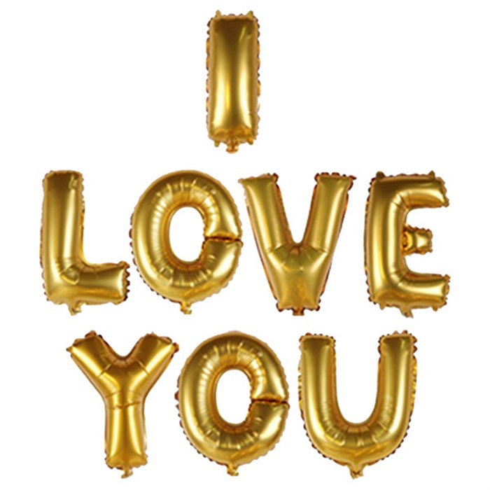 I Love you Yazılı Gold Folyo Balon