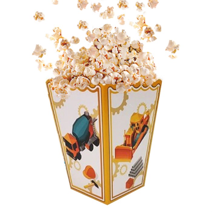 İnşaat Temalı Mısır Popcorn Kutusu - 10 Adet
