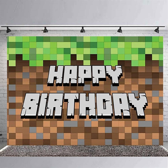 Minecraft Doğum Günü Branda Afişi - 70 cm - 100 cm