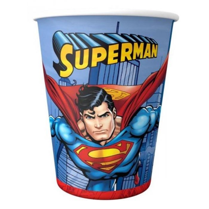 Superman Doğum Günü Temalı Karton Bardak 8'li