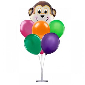 Ayaklı Balon Standı - Maymun Folyo Balonlu