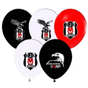 Beşiktaş Doğum Günü Temalı Baskılı Lateks Balon - 5 Adet