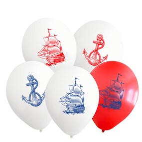 Denizci Doğum Günü Partisi Baskılı Balon 5 Adet