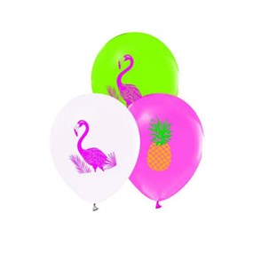Flamingo Partisi Lateks Balon - 5 Adet