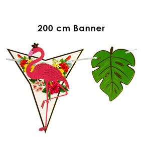 Flamingo Yapraklı Afiş Set - 200 Cm