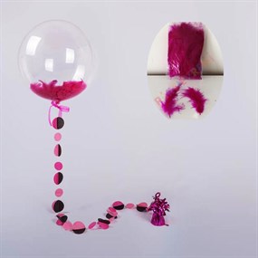 Fuşya Şeffaf Balon Tüyü - 100 Adet