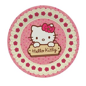 Hello Kitty Doğum Günü Temalı Karton Tabak - 8 Adet