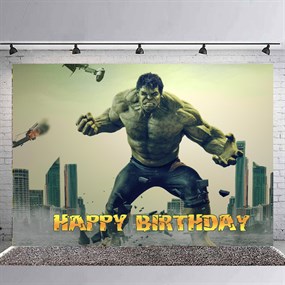 Hulk Doğum Günü Branda Afişi - 2 Boy Seçenekli