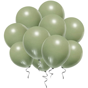 Küf Yeşili Baskısız Lateks Balon - 10 Adet
