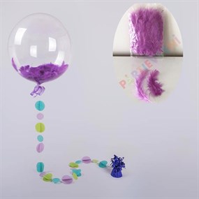 Lila Şeffaf Balon Tüyü - 100 Adet