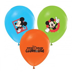 Mickey Mouse Doğum Günü Temalı Baskılı Lateks Balon - 10 Adet