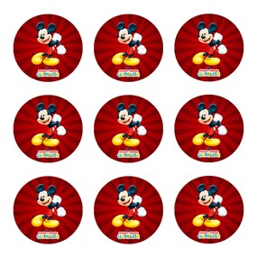 Mickey Mouse Temalı Sticker 10 Adet - 5 cm