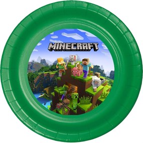 Minecraft Stickerlı Tabak 5 Adet
