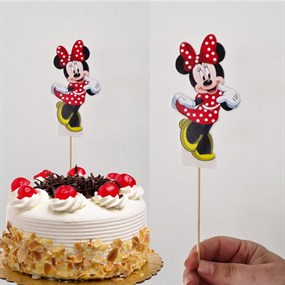 Minnie Mouse Çubuklu Maket Süs