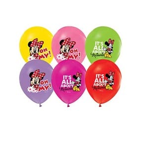 Minnie Mouse Doğum Günü Temalı Baskılı Balon - 5 Adet