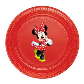 Minnie Mouse Kırmızı Tabak - 5 adet