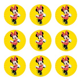 Minnie Mouse Temalı Sticker 10 Adet - 5 cm