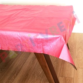 Pembe Parıltılı Masa Örtüsü - 120 cm - 180 cm