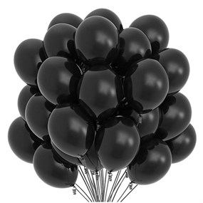 Siyah Baskısız Lateks Balon - 10 Adet