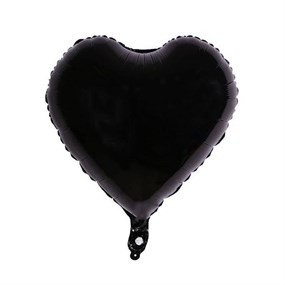 Siyah Kalp Folyo Balon - 40 cm