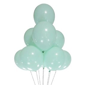 Su Yeşili Baskısız Lateks Balon - 10 Adet