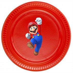 Super Mario Özel Kesim Stickerlı Tabak - 5 Adet