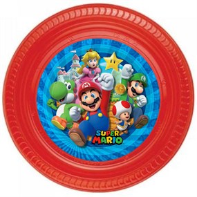 Super Mario Stickerlı Tabak - 5 Adet
