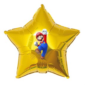 Super Mario Stickerlı Yıldız Folyo Balon