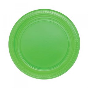 Yeşil Plastik Tabak - 5 Adet - 22 cm