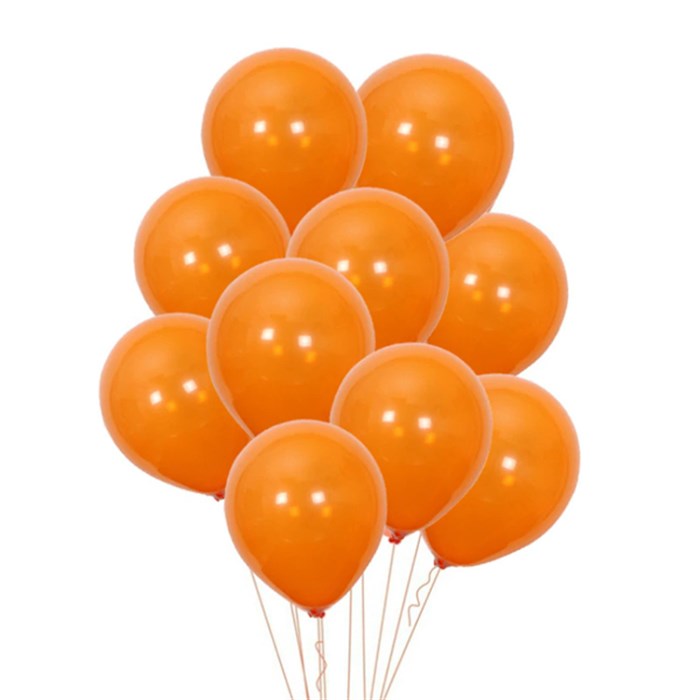 Turuncu Baskısız Lateks Balon - 10 Adet